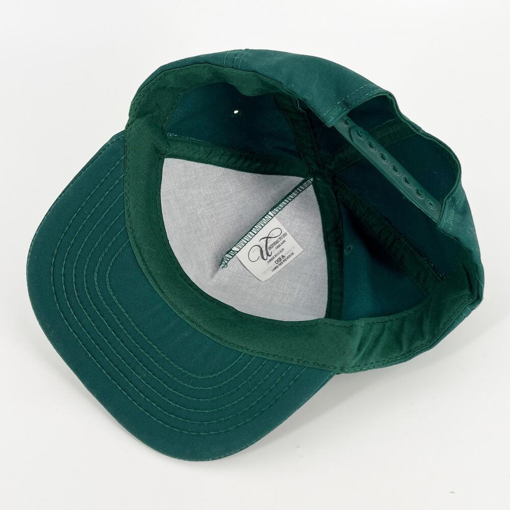 90s blank dark green snap back hat 1990s vintage - Picture 4 of 6